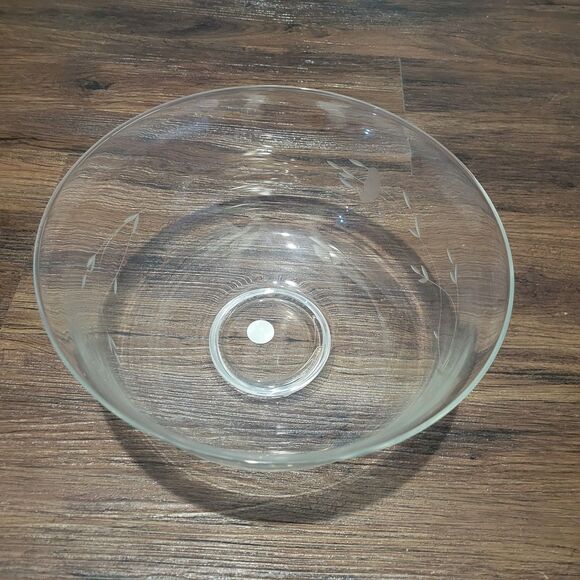 Princess Heritage Collection Crystal Serving Bowl Etched Footed Salad Fruit - Picture 8 of 9